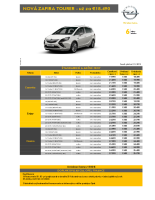 Opel zafira tourer - akcny cennik 2012